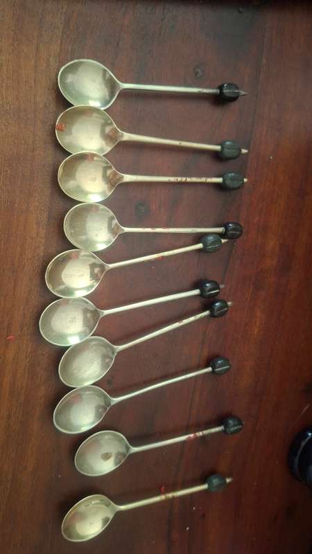 Coffee bean spoons  x 10 vintage