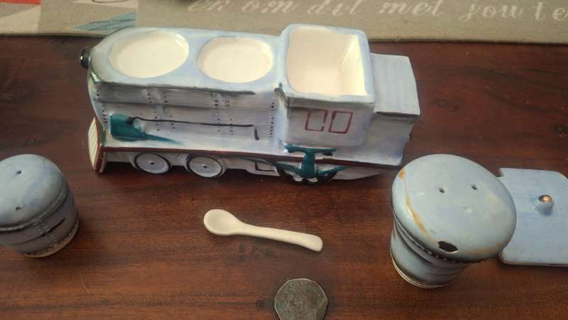 Vintage TRAIN, Locomotive Ceramic Condiment Server, Made in Japan
