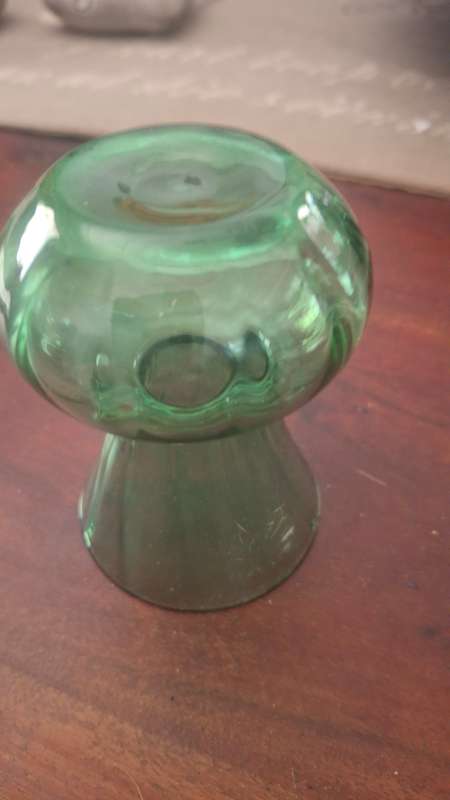 Small green glass vase vintage