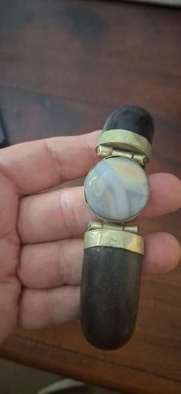 Bone braclet copper with stone