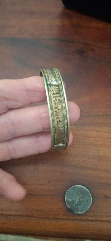 Vintage Tibetan Silver Mantra Adjustable Bracelet