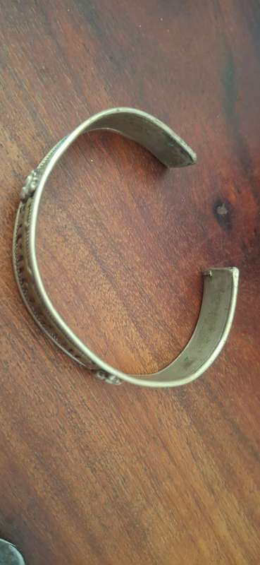 Vintage Tibetan Silver Mantra Adjustable Bracelet
