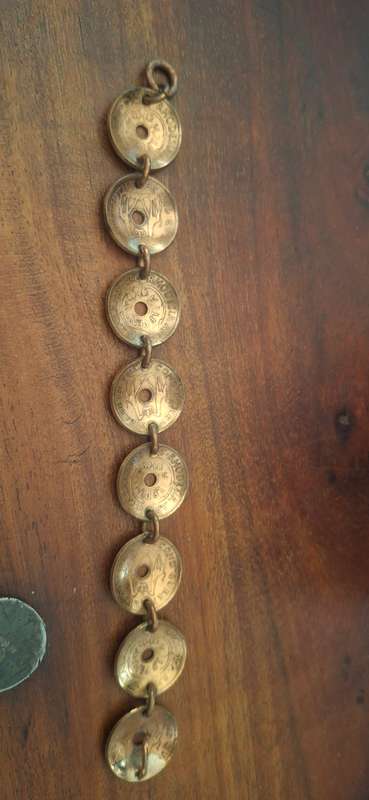 Rhodesia half penny bracelet vintage