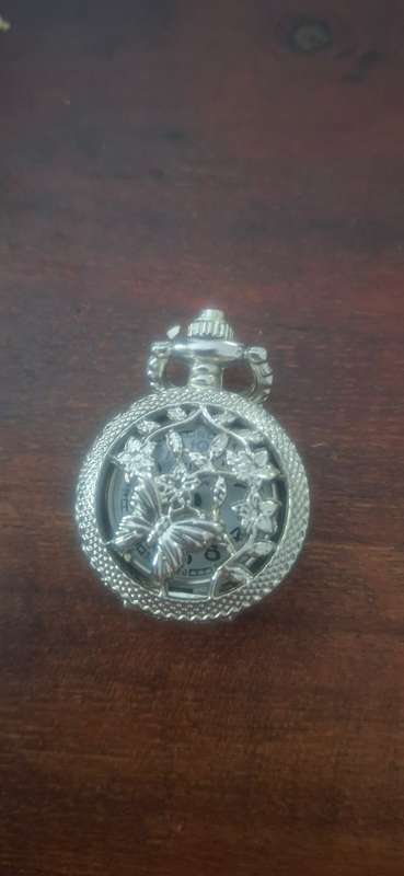 Silver plated pendant watch