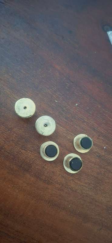 Vintage Men's Jewelry Tuxedo Buttons Set 5pc Black Onyx & Goldtone Metal