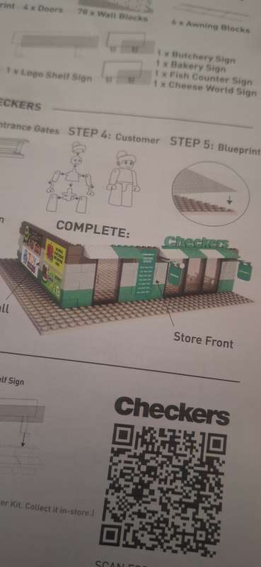 Checkers Lego-like collectables  and you can build an entire store