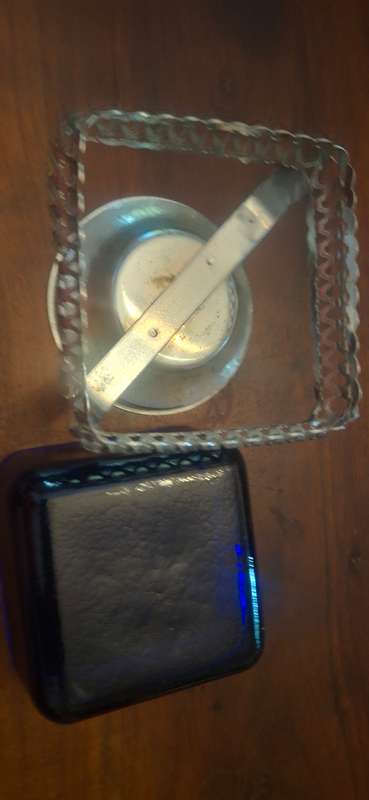 Vintage Cobalt Blue & silver Candy Dish
