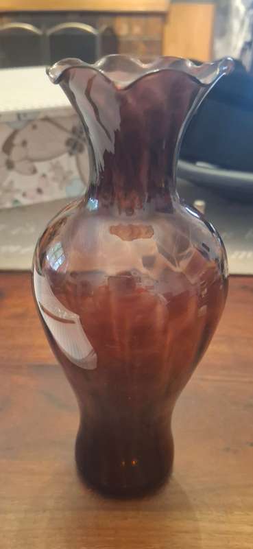 Vintage purple glass vase