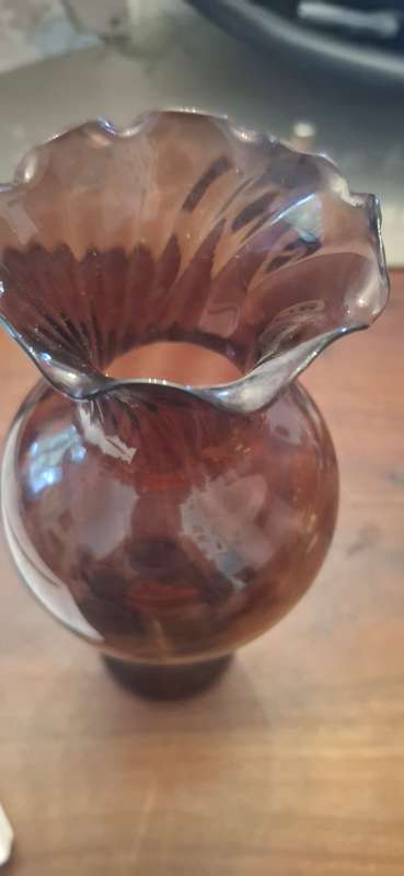 Vintage purple glass vase