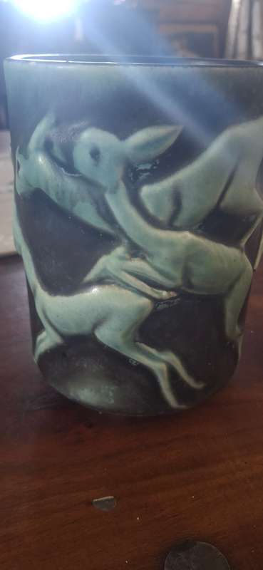 Vintage Cortendorf Dear Jar Pottery Germany Turquoise Retro MCM