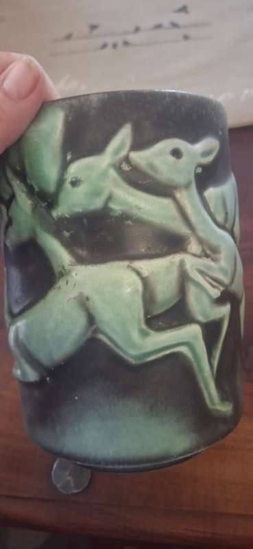 Vintage Cortendorf Dear Jar Pottery Germany Turquoise Retro MCM