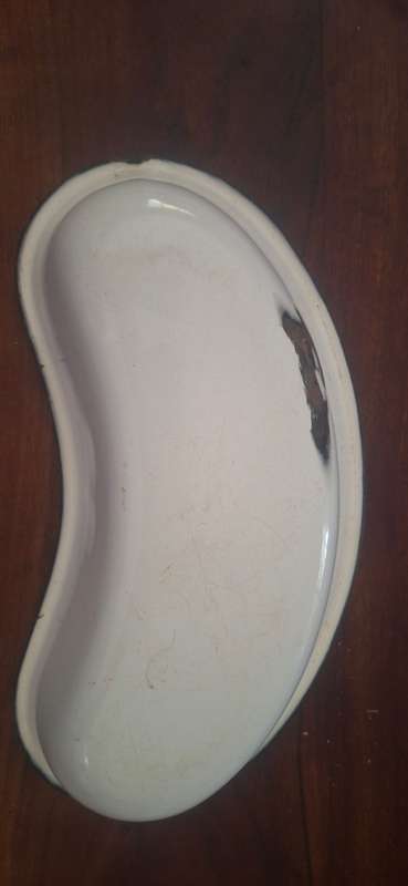 Kidney enamel bowl vintage