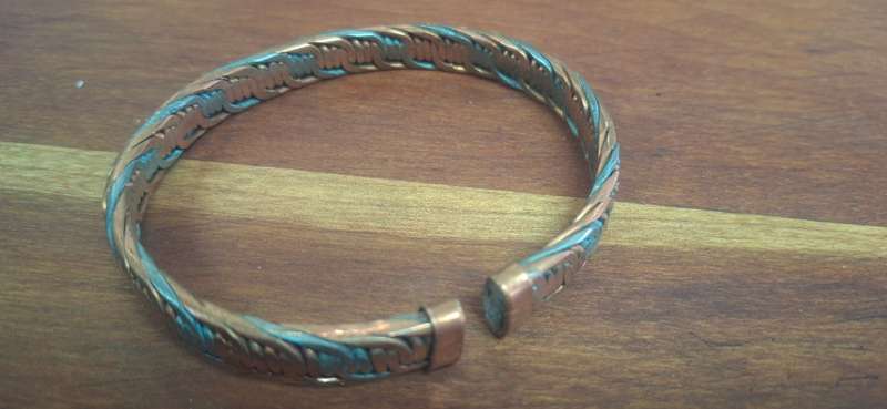 Twisted Copper Open End West African Bracelet