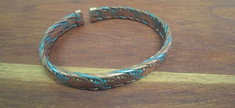 Twisted Copper Open End West African Bracelet