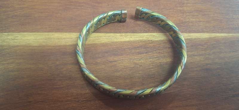 Twisted Copper Open End West African Bracelet