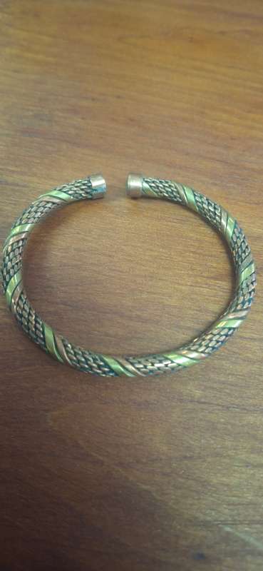 Twisted Copper Open End West African Bracelet