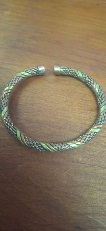 Twisted Copper Open End West African Bracelet