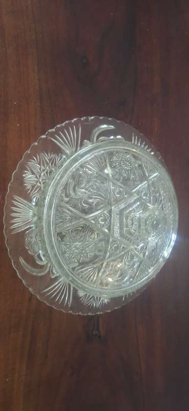 Glass butter dish with lid vintage