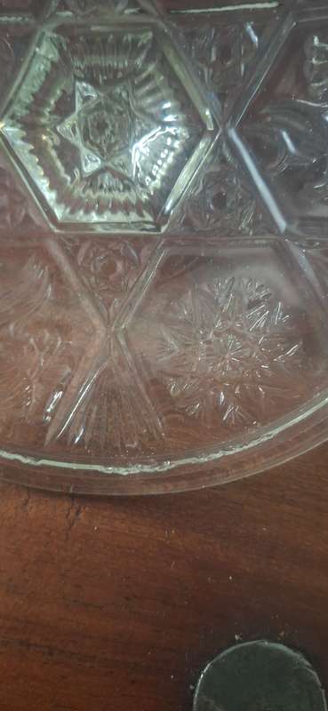 Glass butter dish with lid vintage
