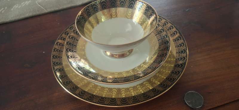 Vintage Bavaria cup and saucer trio