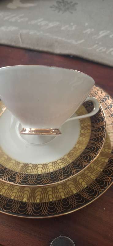 Vintage Bavaria cup and saucer trio
