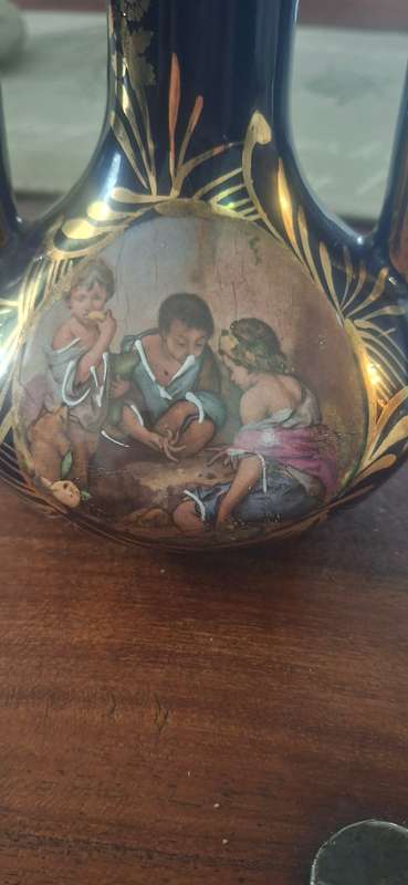Vintage Bequet Handpainted  Vase - Made In Belgium
