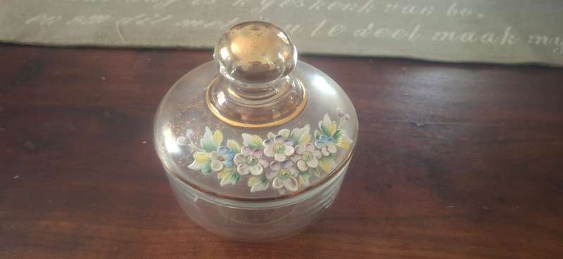 Vintage glass trinket box