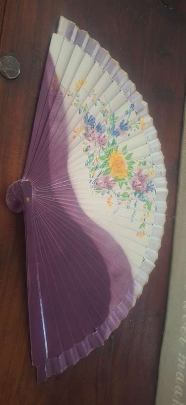 Vintage handpainted fan