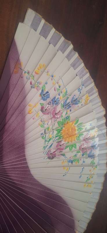 Vintage handpainted fan