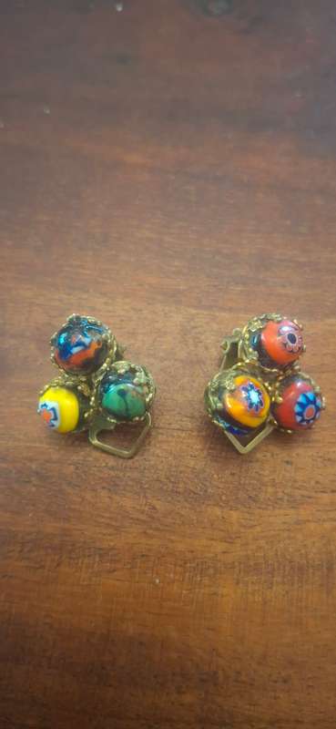 Vintage murano glass beads earrings made in Italy