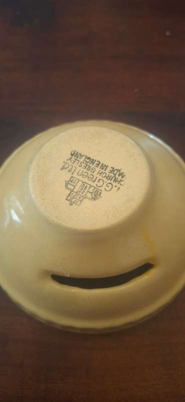 Antique Vintage Yelloware Yellow Ware T. G. Green ENGLAND Egg Separator