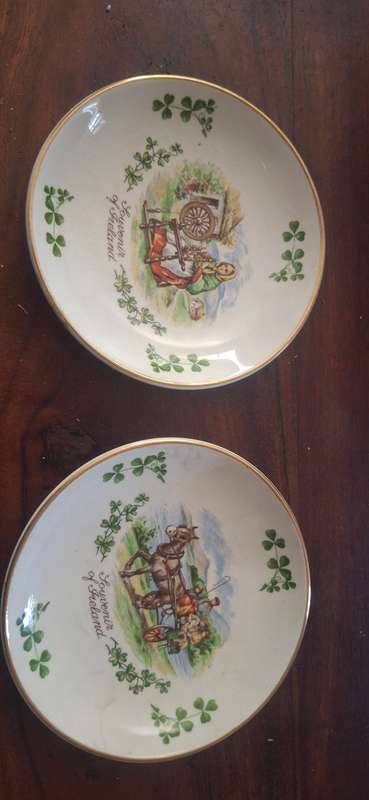 1970s Pair Arklow Ireland Souvenir Trinket Dishes