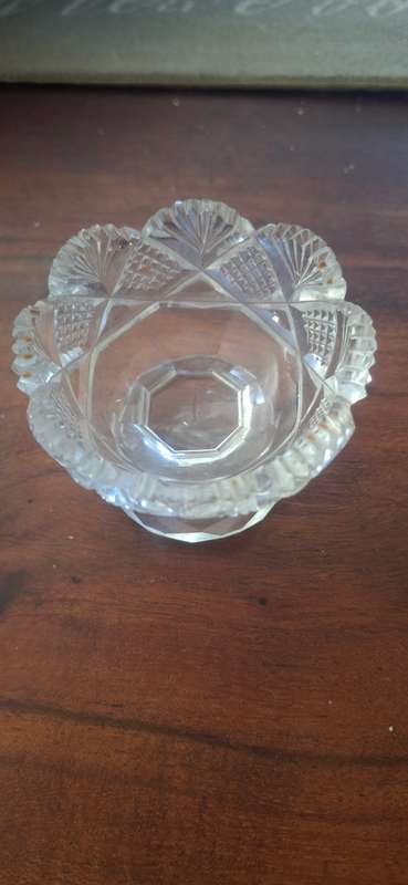Vintage cut glass vase small