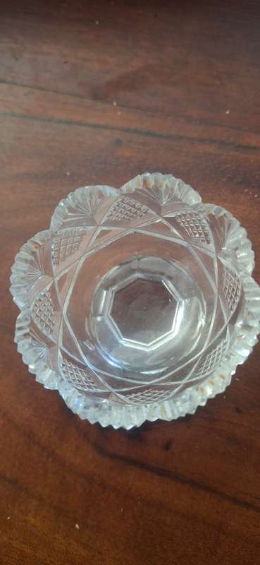 Vintage cut glass vase small