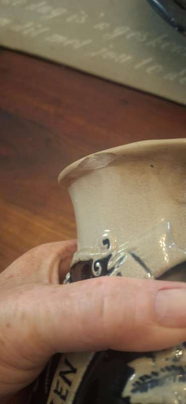Vintage Stein German Pottery Trink Edlen Wein Aus Kuhlem Pitcher with Grapes