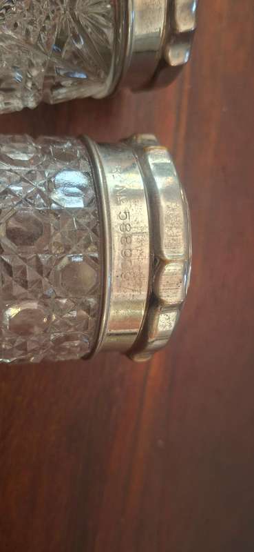 Vintage hobnail cut glass trinket jars