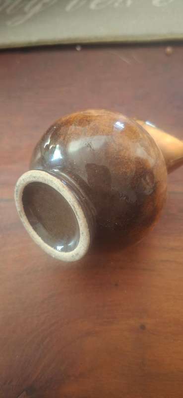 Vintage Mid Century 'Foreign' Two Matching Small Gilded Art Pottery Jug Vase
