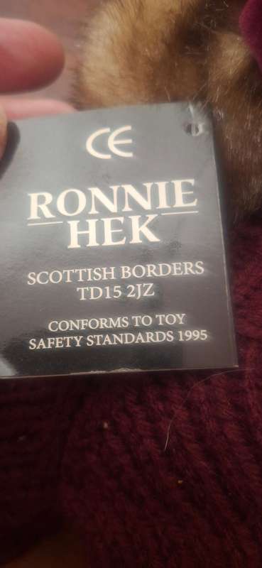 Ronnie hek teddy bear vintage pride if scotland