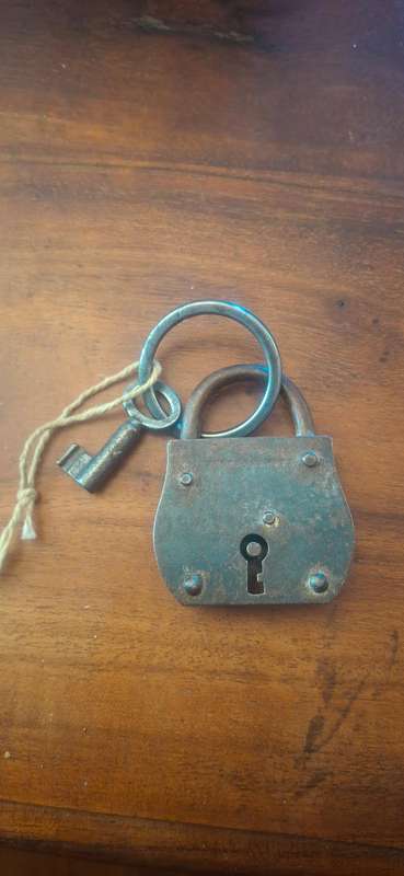 Vintage padlock with key working