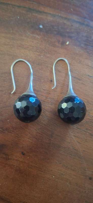 Earring with Swarovski Crystals-  Jet Black