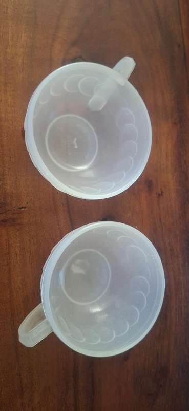 Small milk glass cups