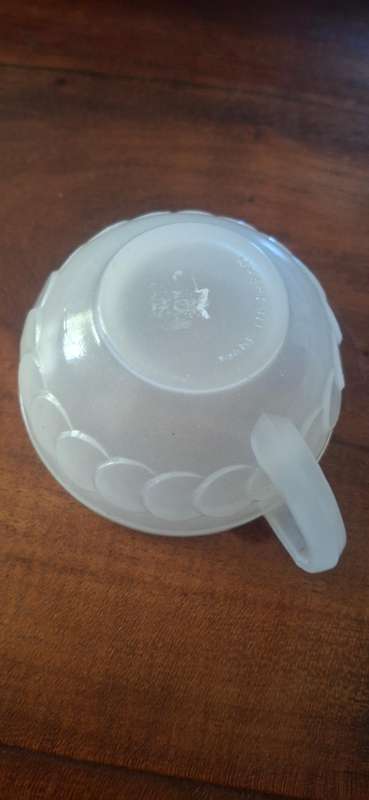 Small milk glass cups
