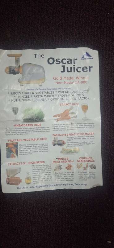 Oscar juicer ,mincer,pasta maker, oil extract and crushes