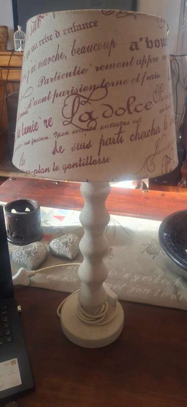 Wooden lamp with  shade