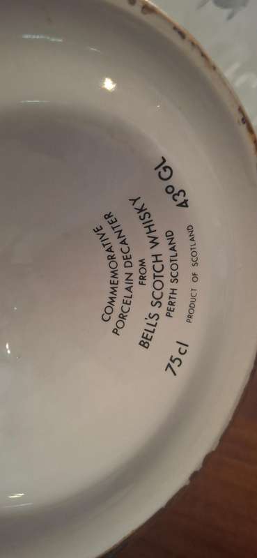 1980s Royal Andrew and Sarah wedding bell whisky decanter