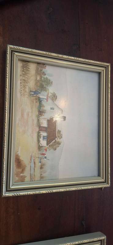 E Eborall - Fisherman`s houses - A lovely mixed media painting