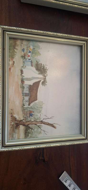 E Eborall - Fisherman`s houses - A lovely mixed media painting