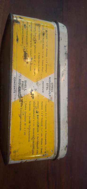 Shell first aid tin vintage