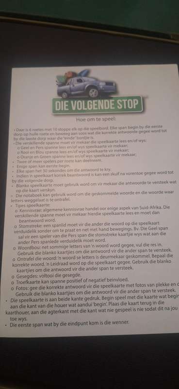 Die volgende stop bord spel met volume 1 en 2