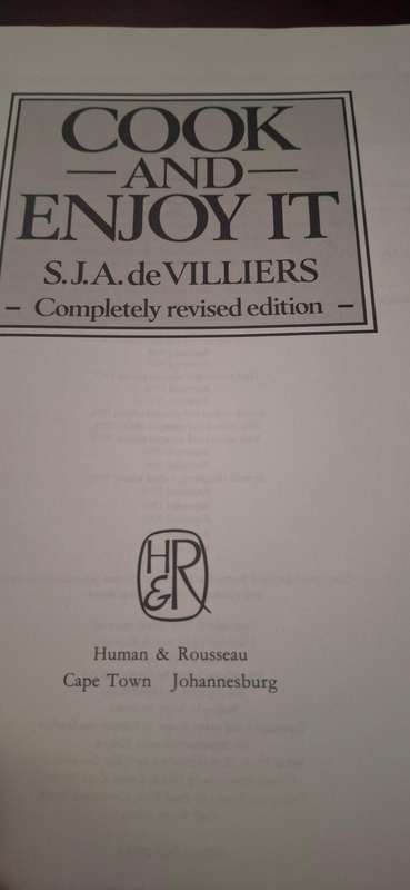 Cook and enjoy SJA De Villiers